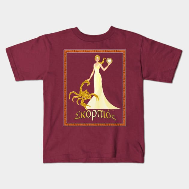 Horoscope Goddesses-Scorpio Kids T-Shirt by amadeuxway